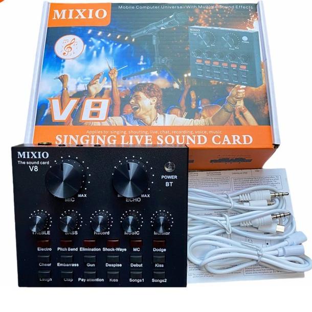 ➮ MIXIO V8S PREMIUM Live Streaming Soundcard Adapter Phone Laptop Microphone ✺
