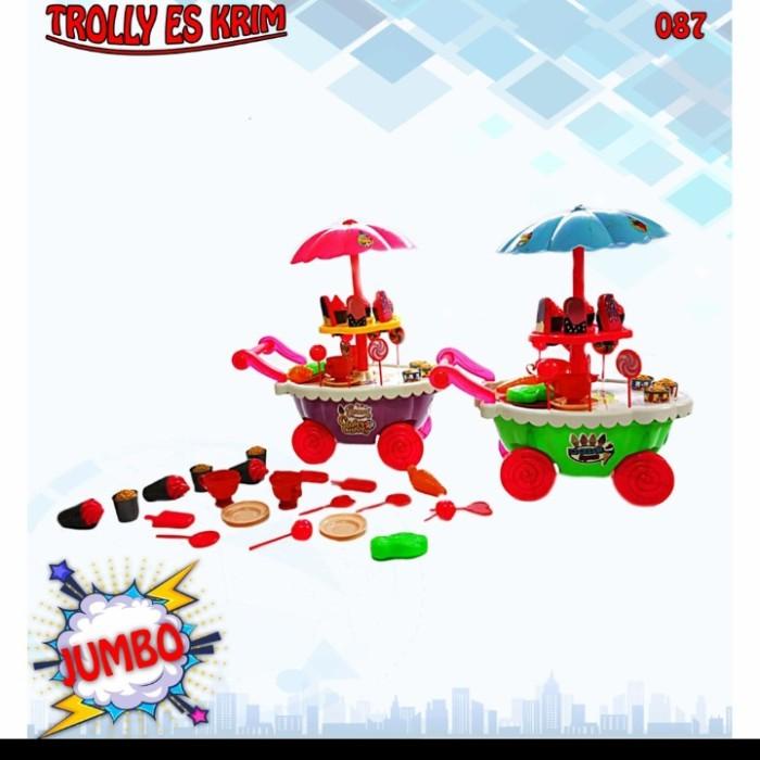 Jumbo Mainan Anak Trolly Ice Cream Gerobak Es Krim Murah