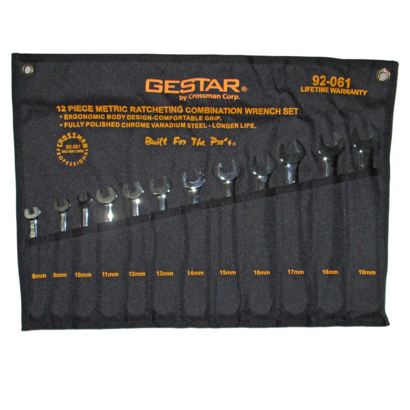 GESTAR/CROSSMAN-Tool Set 12 Pcs Metric Ratcheting Combination Wrench 392-061