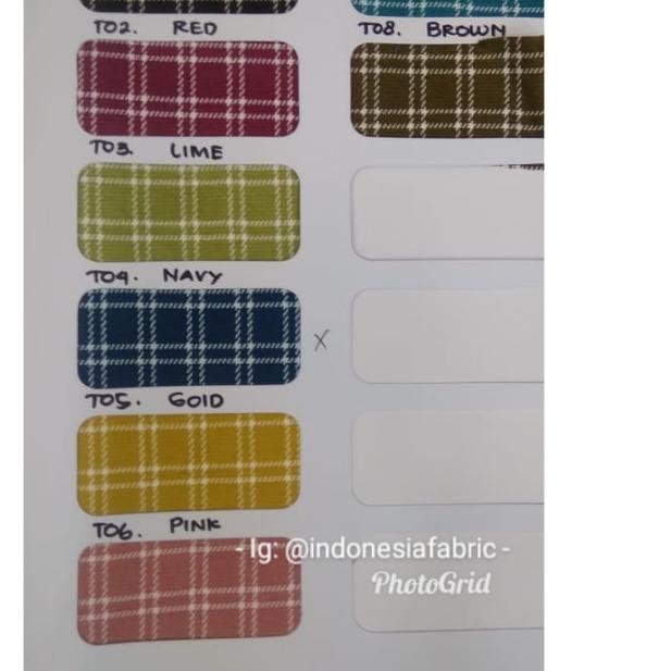 Kain Bahan Meteran KAtun JEpang Tokai Senko Motif New Gingham