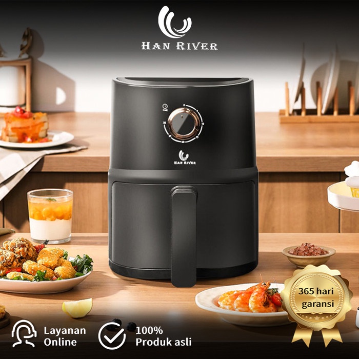 [Fryer] Han River Air Fryer 2.5L Low Power Pink 800Watt [Dapur]