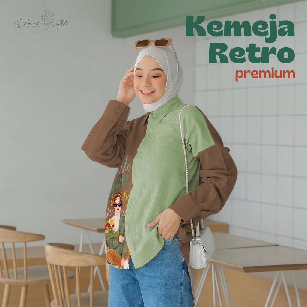 Kemeja wanita oversize Retro by Ummi Ali