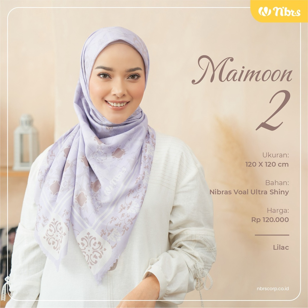 New Collection Nibras Hijab Nusantara Scarves MAIMOON 2 SERIES Jilbab Segiempat Motif Modern Kekinian by NBRS Hijab