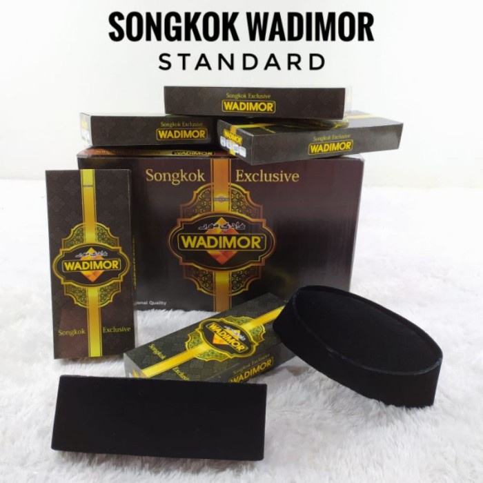 Peci Songkok Wadimor Ac Hitam Asli Original Peci Nasional Kopiah Indo - tinggi 9, 9 (W8Y2) Terlaris 
