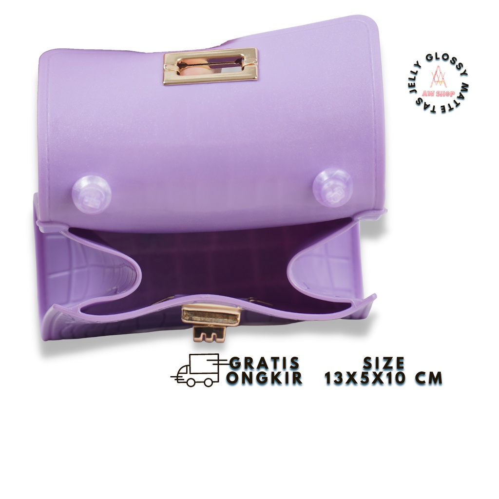 Tas Jelly Mini Croco Pearl Warna | Tas Jelly Mini Rubber Mutiara Warna