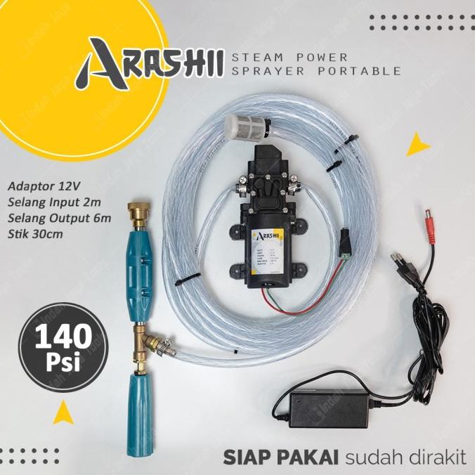 PAKET SET Mesin Cuci AC Motor Mobil Steam Power Sprayer Alat Portable