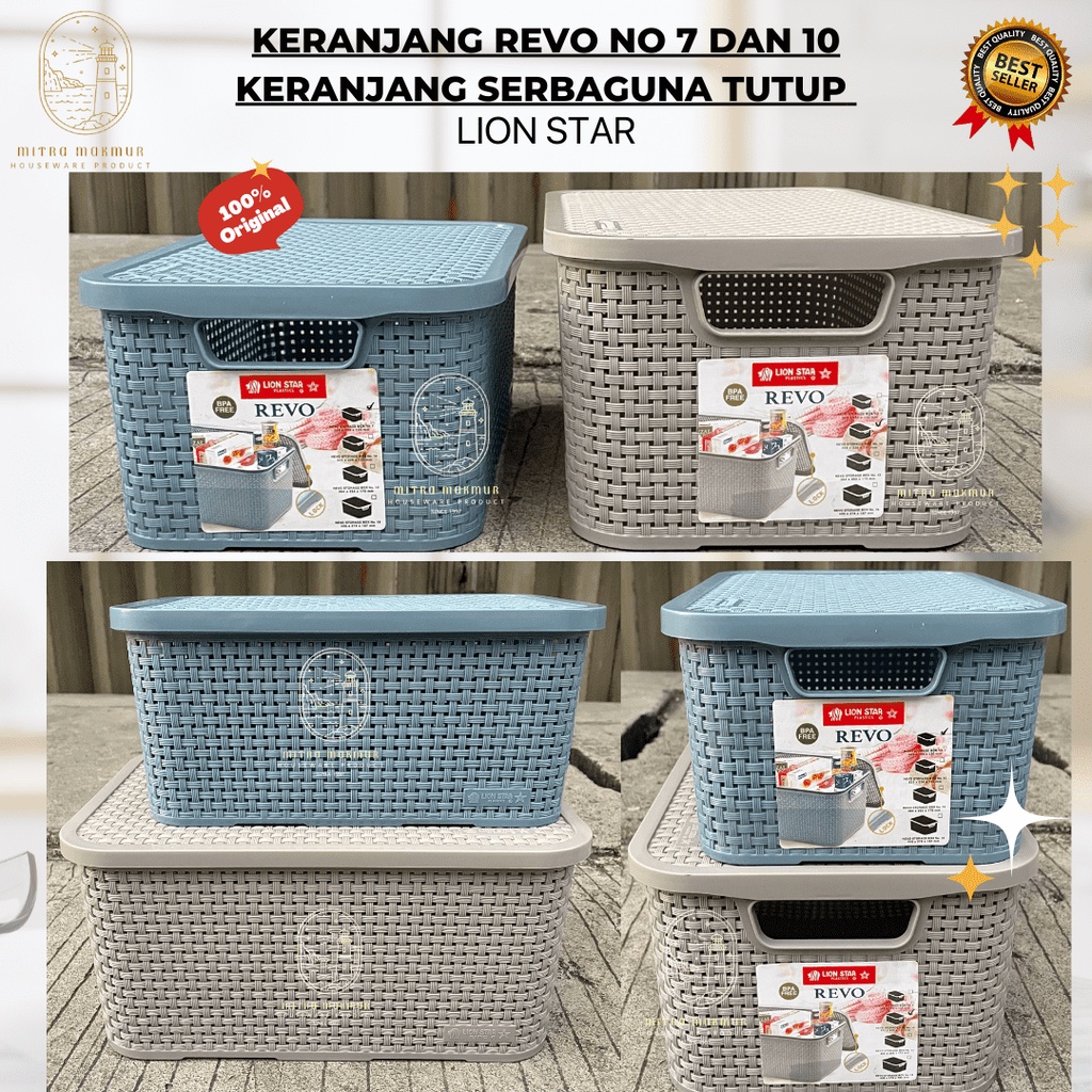 LION STAR - REVO STORAGE BOX NO 7 &amp; 10 / KERANJANG SERBAGUNA TUTUP