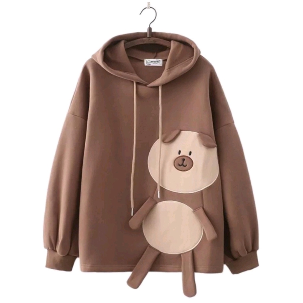 BROWN BEAR 3D SWEATER HOODIE WANITA FASHION KOREAN STYLE KASUAL ATASAN JACKET LUCU