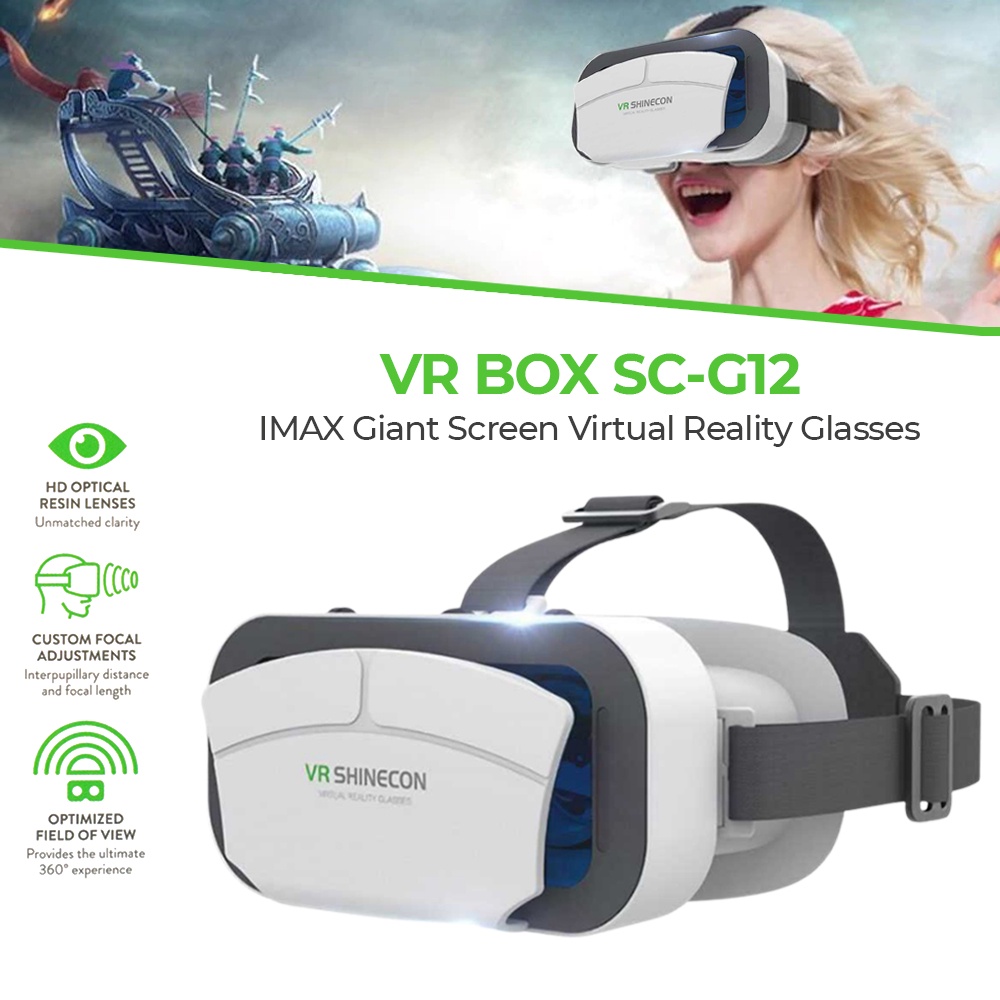 Shinecon VR Box IMAX Giant Screen Virtual Reality Glasses - SC-G12 - White