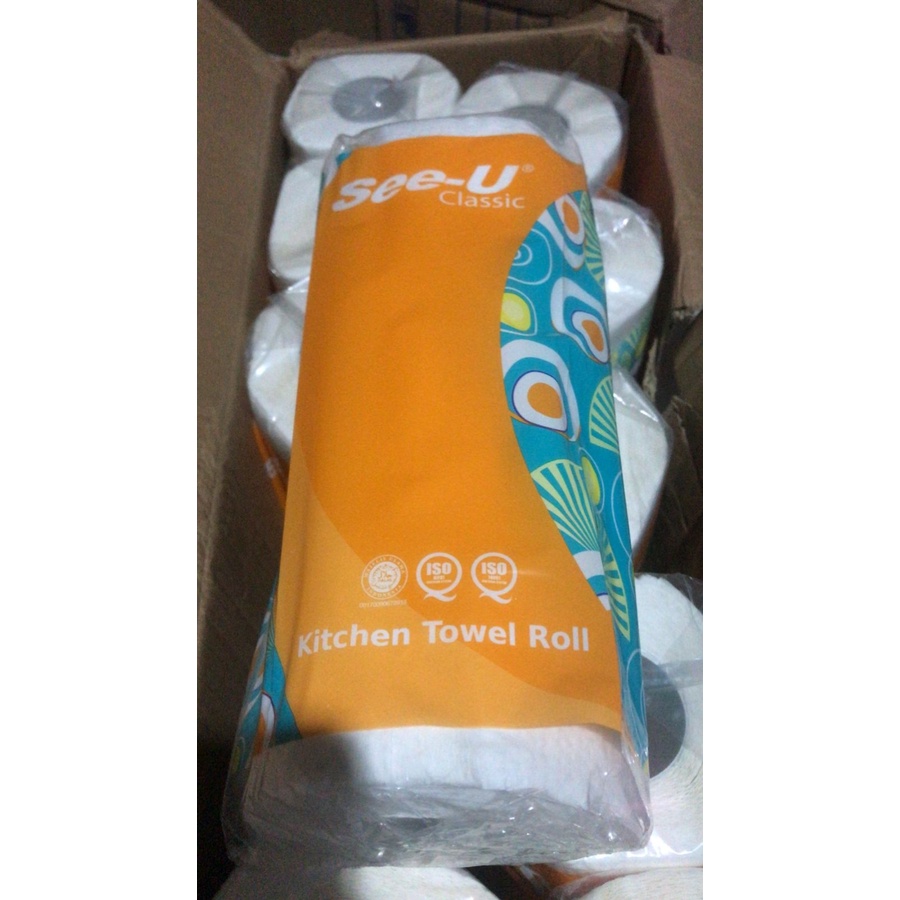 1 Dus Karton Tissue Seeu See-U Kitchen Towel Roll Tisu Dapur Isi 12