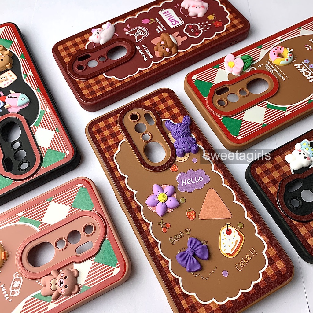 Softcase Silikon dengan boneka Timbul 3D untuk Oppo A5 (2020) - A9 (2020) ( Sama ) - Sweetacase.id - Casing Lucu - Kesing Cewek - Casing Lembut - Aksesoris Boneka Timbul - Case Bening - Lucu - Gemoy