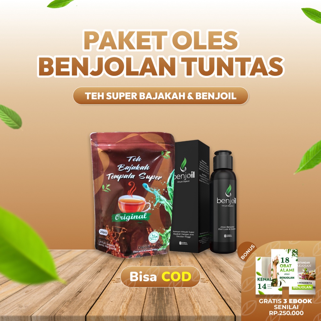 PAKET OLES BENJOLAN TUNTAS Obat Benjolan Benjoil Teh Celup Bajakah