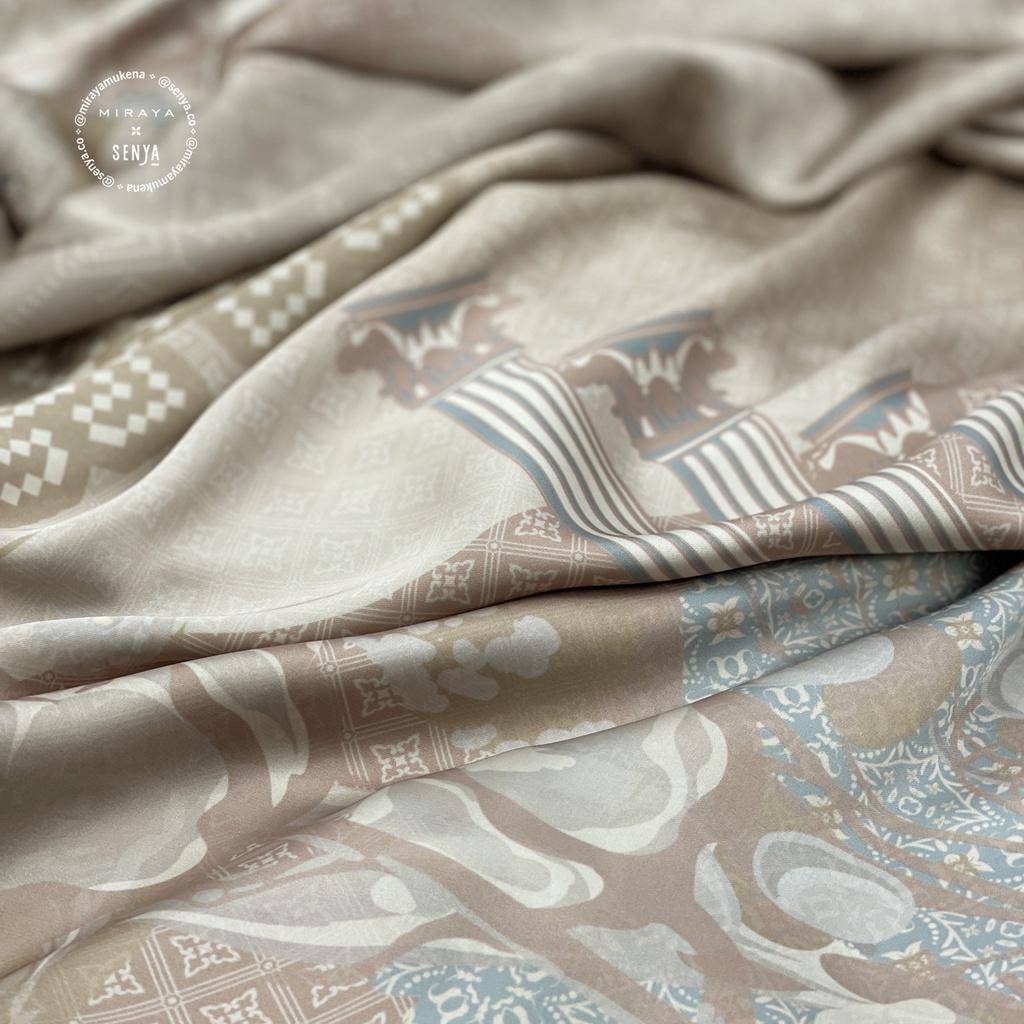 Mukena Travel Printing Miraya x Senya Talavera Taupe