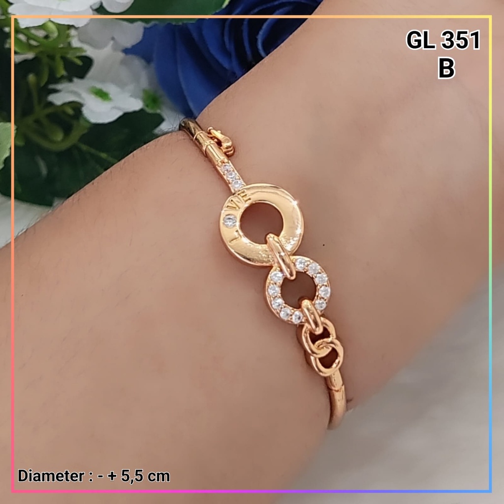 Gelang xuping gelang bangkok permata bulat perhiasan lapis emas GL 351