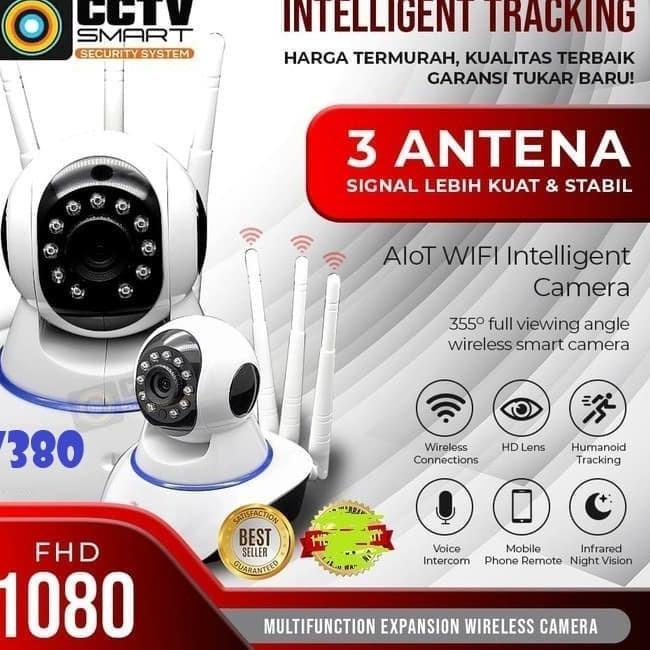 ☁ IP Camera CCTV WIRELESS Wifi 3 Antena V380 - Ip Cam v380 ☺