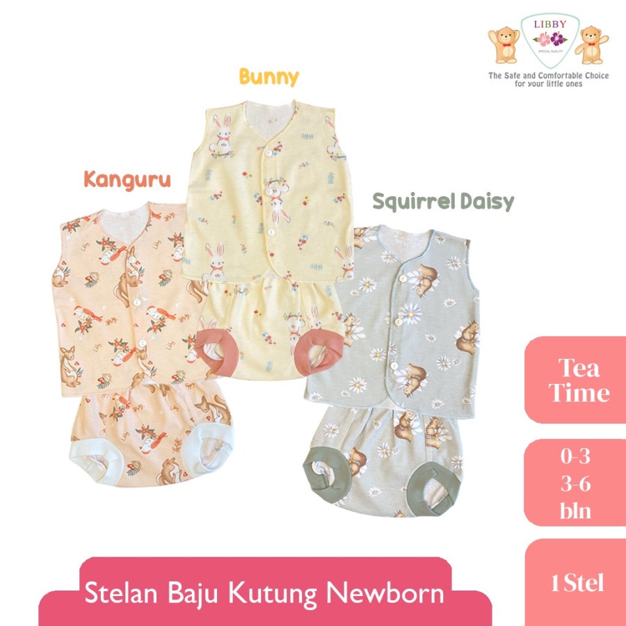 Libby Baby Setelan Kutung motif  BEN VOYAGE/BABY COLLECTION/SUMMER GAMES New Born/Libby Motif The Enchanted Wild- libby baju bayi murah 1 stel