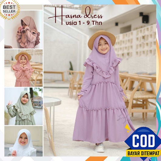 Baju Gamis Anak Perempuan 2023 Umur 7 8 Tahun Cewek 10 12 3 4 13 5 2Dress Lebaran Terbaru Gaun Korea