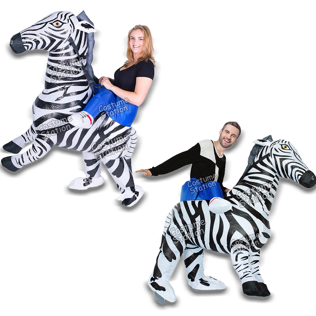 Kostum Zebra Back Ride / Costume Kuda Hewan Binatang Animal Inflatable pompa angin dewasa