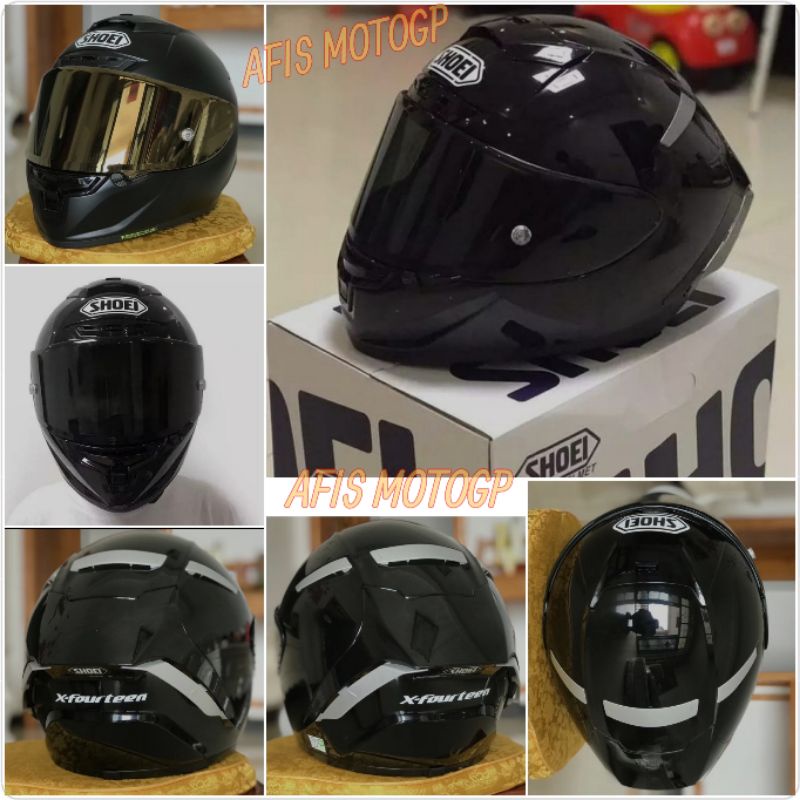 shoei x14 hitam xspirit black glossy