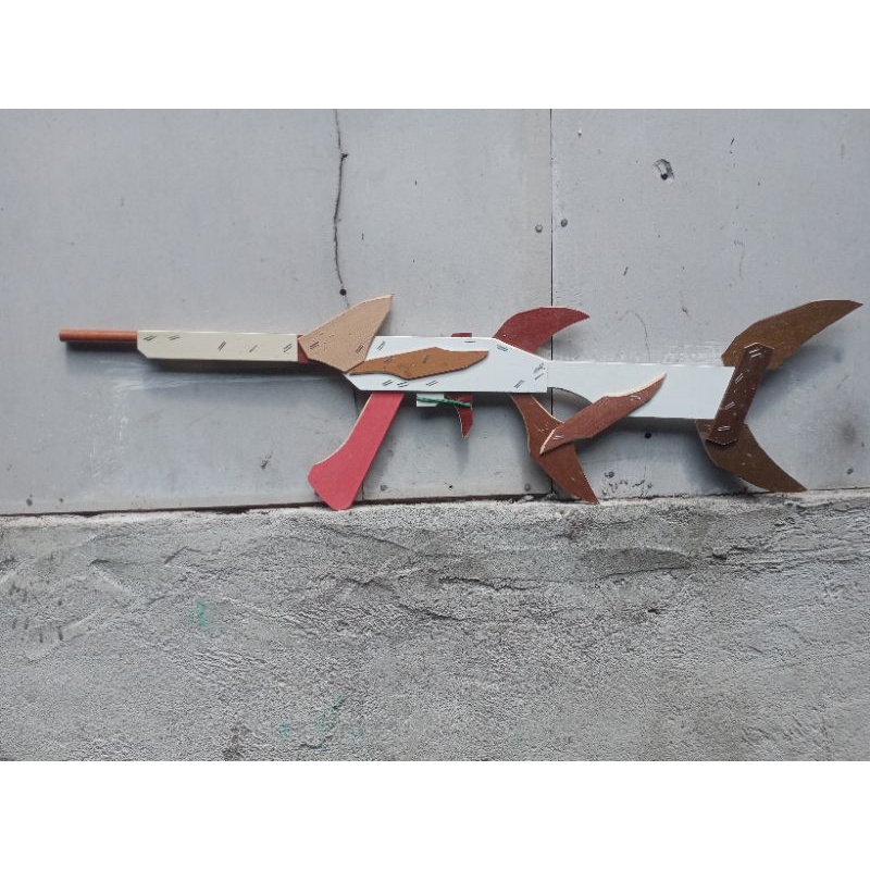 mainan tembakan kayu peluru karet model dasaran megalodon