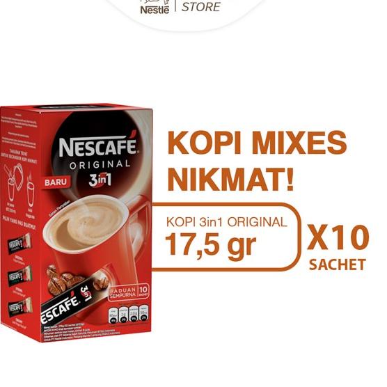 

DISKON!!!!!!!✅ Nescafe Original 3in1 17.5gr x 10