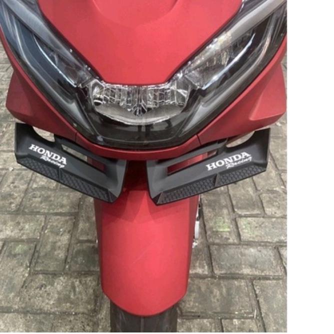 ☻ Winglet Wingled Depan Motor New Honda Pcx-160 / Pcx-150 Model Burung Hantu Plastik Tebal ABS MHR O