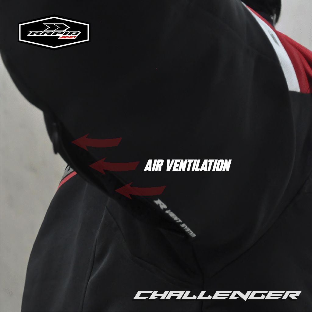 Jaket motor pria anti angin dan air RAPID CHALLENGER jacket reflektif berventilasi anti gerah