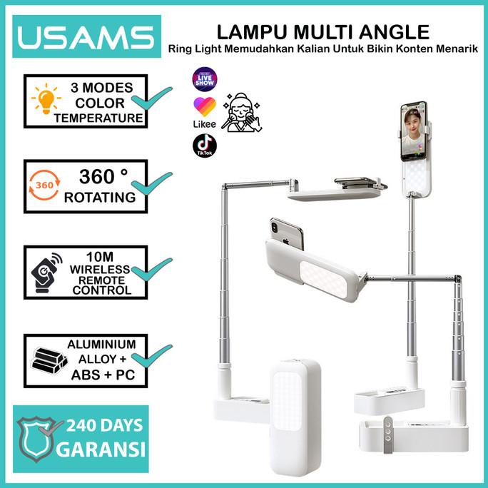 USAMS ZB209 Ring Light Stand Phone Live Show Vlogger Lipat MultiFungsi