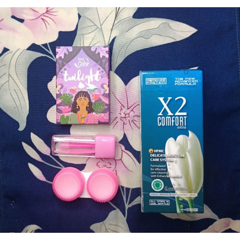 Cod Paket Softlens Irislab Twilight Normal Dia 14,2mm + Air Softlens X2 60ml + Pinset + Lenscase / Softlens Living Color Sepaket