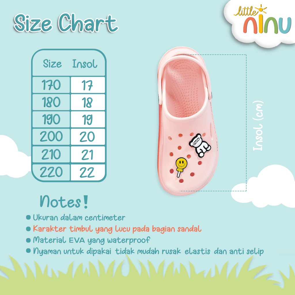 LITTLE NINU Slipper Sandal Jelly Anak Karakter Lucu 0003