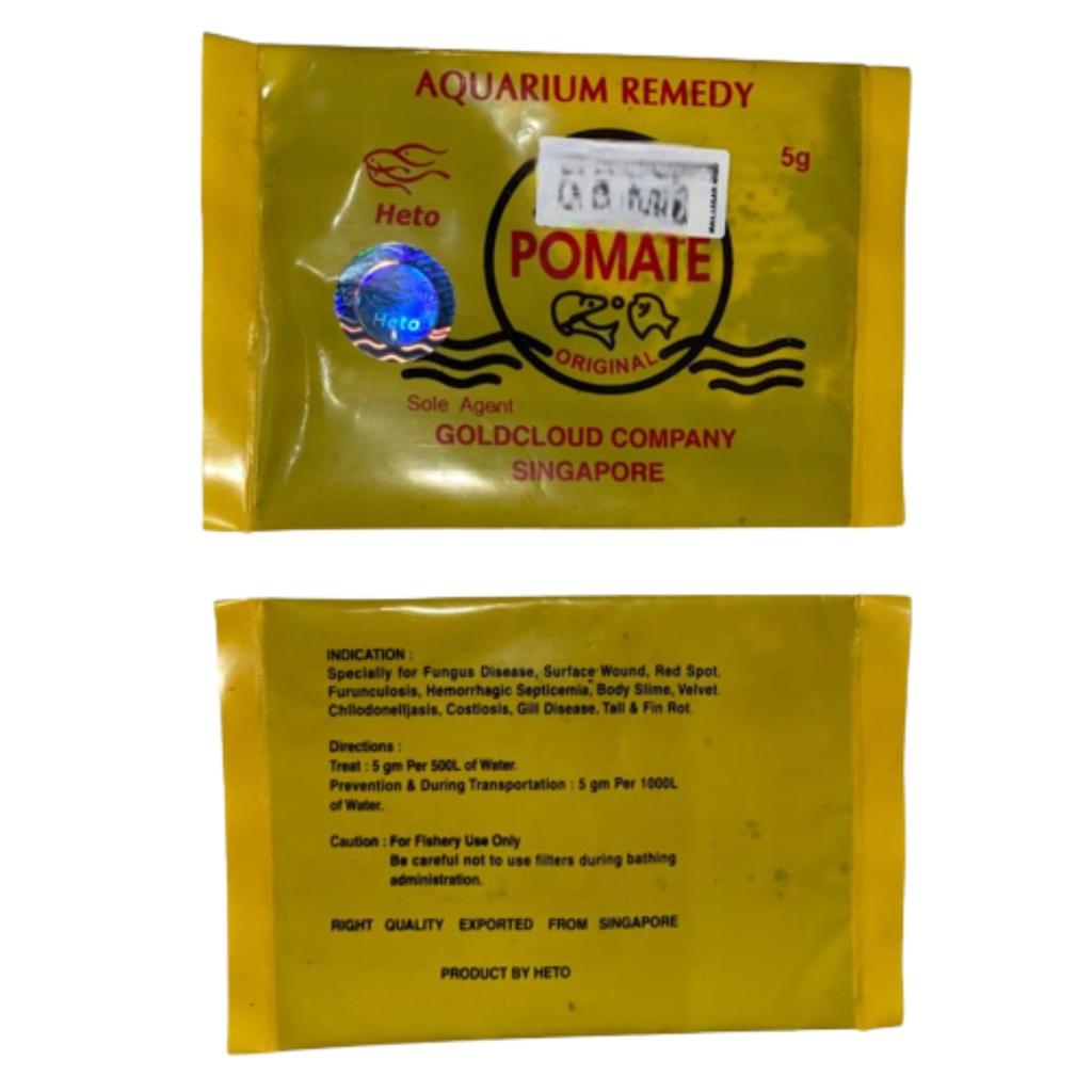 POMATE Obat Jamur Ikan Hias Koi Arwana Maskoki Asli Original Ori HETO