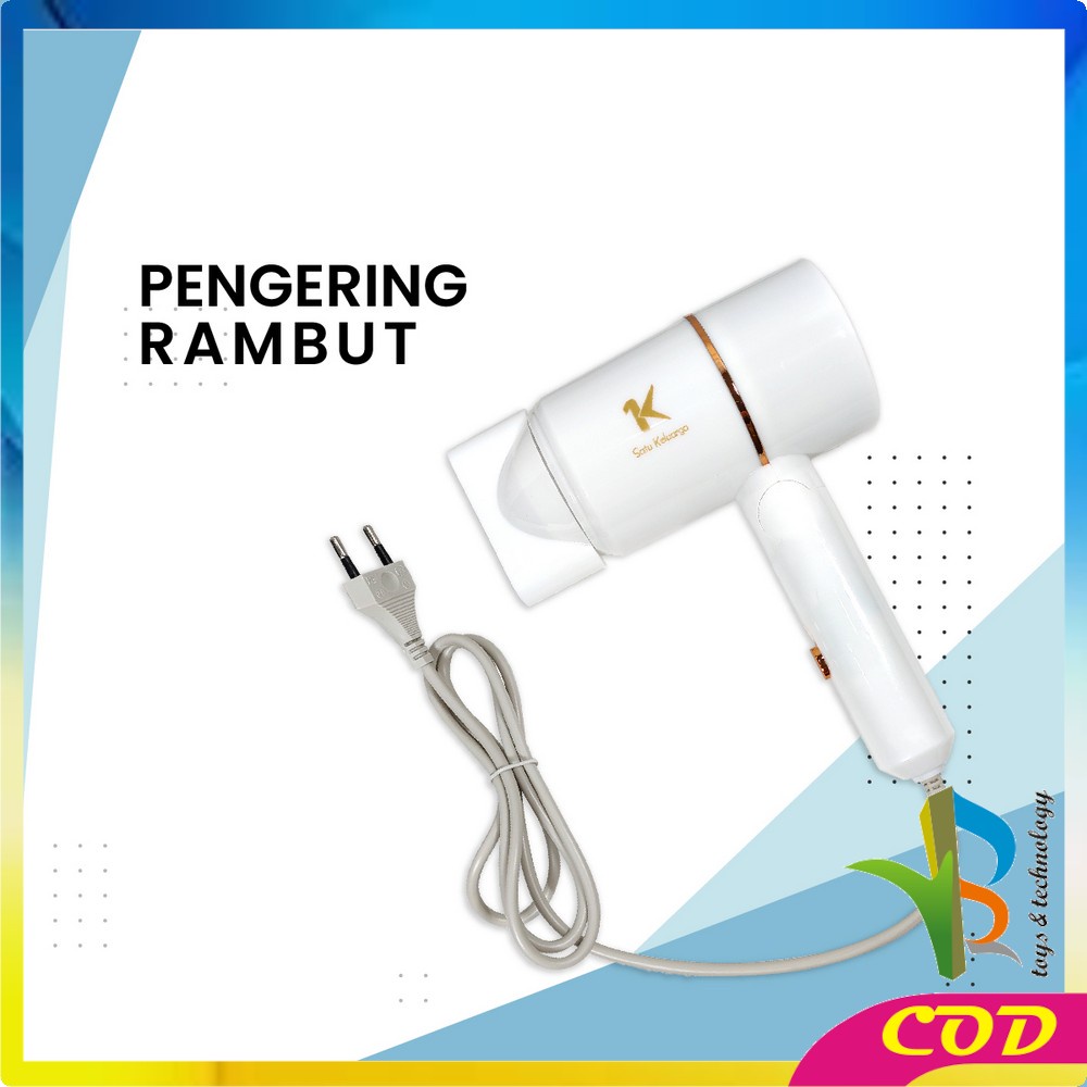 RB-K130 Hair Dryer Pengering Rambut Lipat Dengan Suhu Bisa Diatur Multifungsi / Pengering Rambut Mini / Penata Rambut Salon Kecantikan