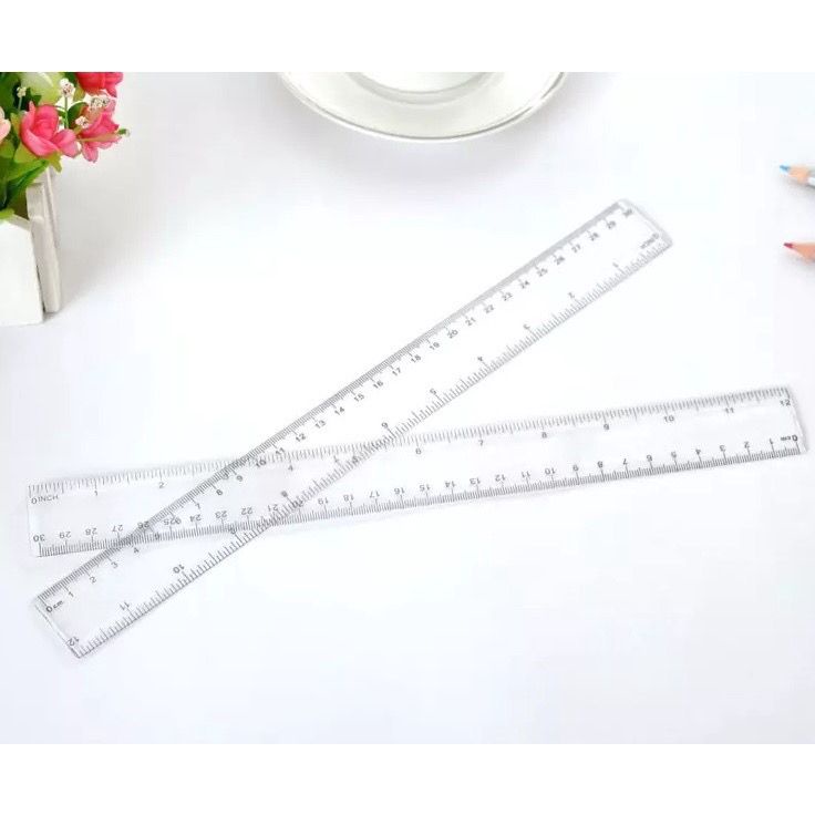 Penggaris Plastik Mistar Ukur Transparan 30cm