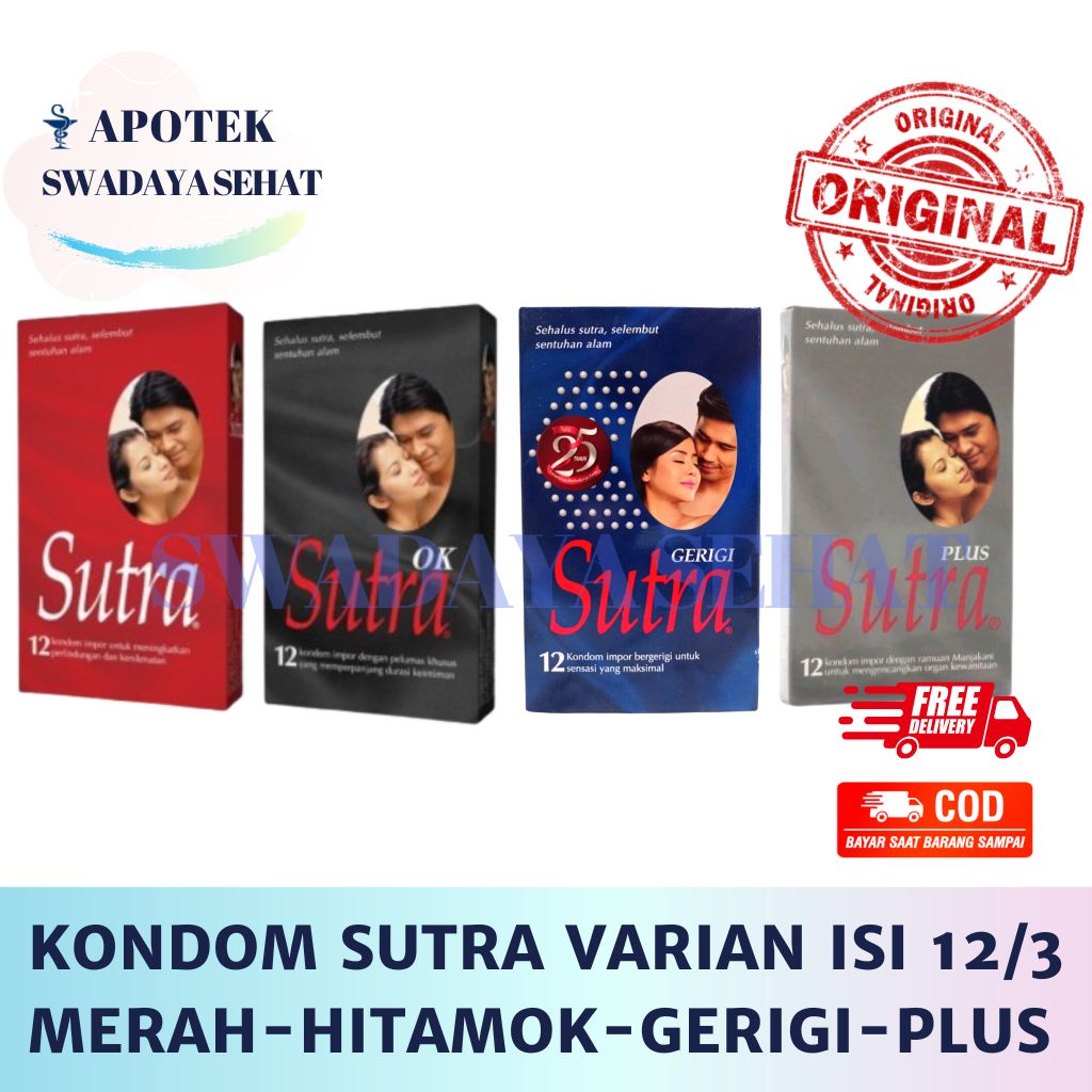 KONDOM SUTRA HITAM OK MERAH GERIGI PLUS isi 12 - Pelindung Box Isi 3s