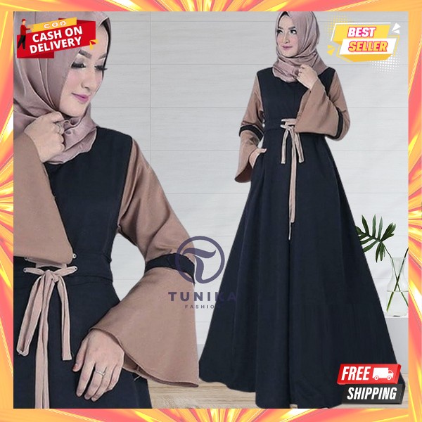 Zoya Maxy / Gamis Terbaru 2022 Modern Lebaran / Gamis Polos Bahan Katun Adem / Gamis Rayon Premium /