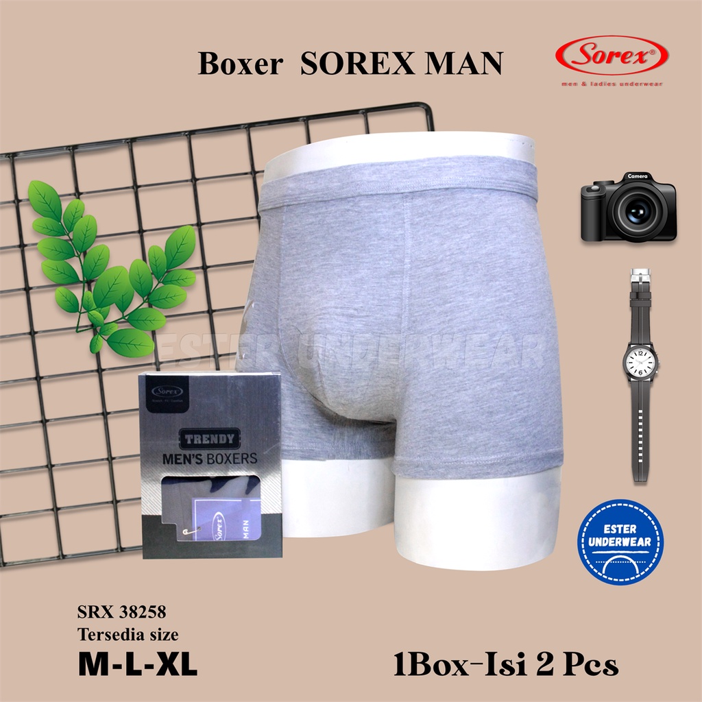 Celana Boxer Pria Sorex Srx 38258 Isi 2 Pcs/Pack