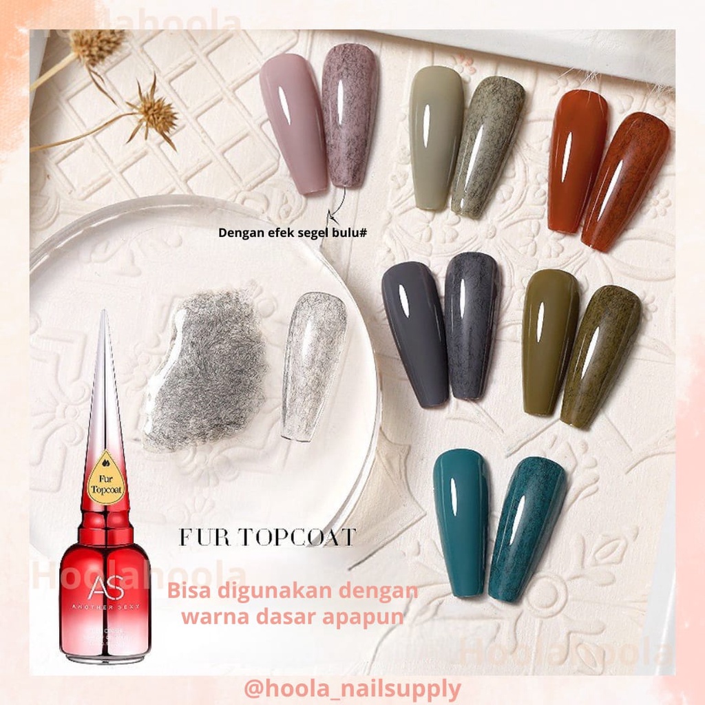 As Fur Top Coat Uv Nail Gel Polish Top Coat Fur efek bulu