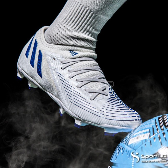 {MentariStore} Sepatu Bola Adidas Predator Edge.3 L FG - White Blue GW2279 Original - 46 Berkualitas