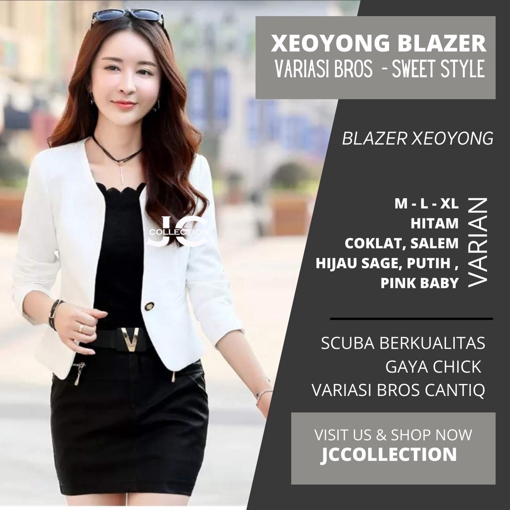 Blazer Kerja Wanita Korea Big Size / Blazer Oversize Wanita Outer Kerja Kantor Wanita Jumbo Seoyung - JCCollections