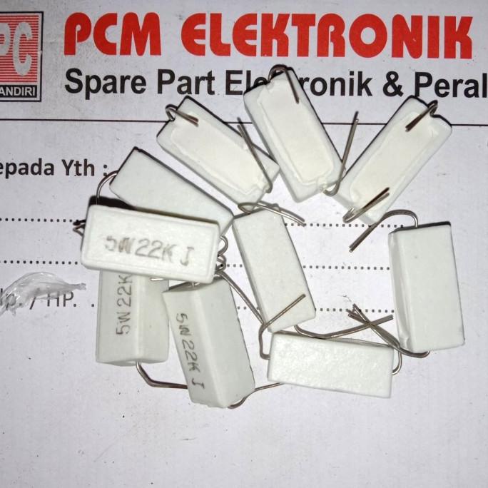 R 22k 22Kohm 22 K 5w 5watt 5 watt Resistor Kapur pcmelektrob9090 dijamin
