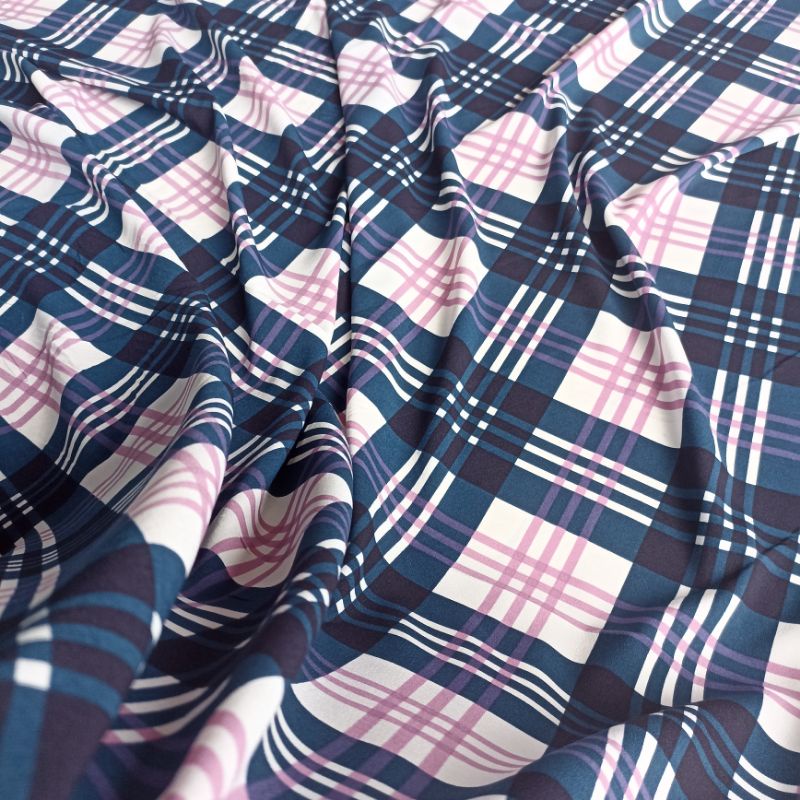 Kain Zara Crepe - kain zara crepe premium - kain crepe premium - kain zara motif // kain motif kotak