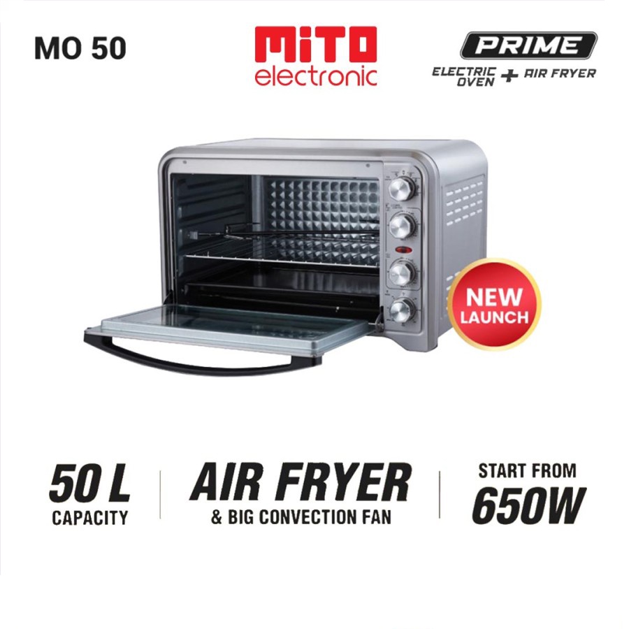 Mito Oven Listrik dan Air Fryer Jumbo MO 50 Prime 2 in 1 Kapasitas 50 Liter