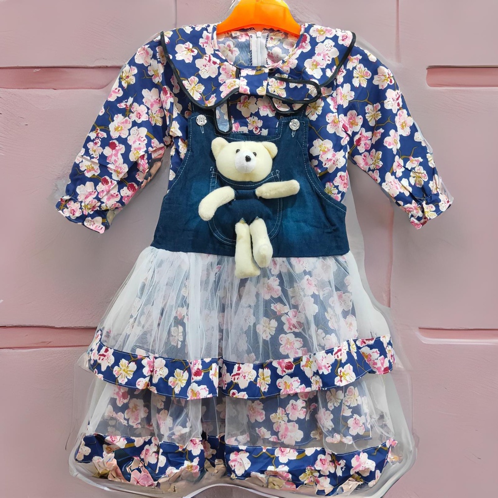 Pakaian Anak Perempuan Dress Kombinasi Oval 5-7 tahun