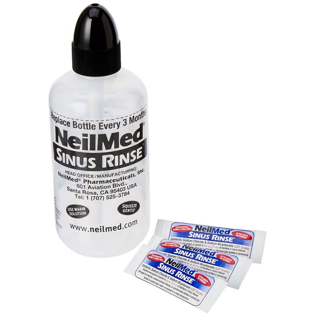 Botol Neilmed sinus + 10 sachet sinus rinse ( cuci hidung sinusitis ) ORI USA