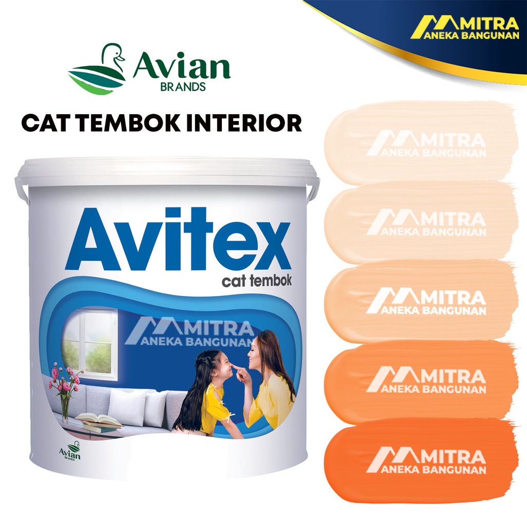 CAT TEMBOK AVITEX INTERIOR 5 KG / AVIAN O9 ORANGE OREN CREAM SALEM