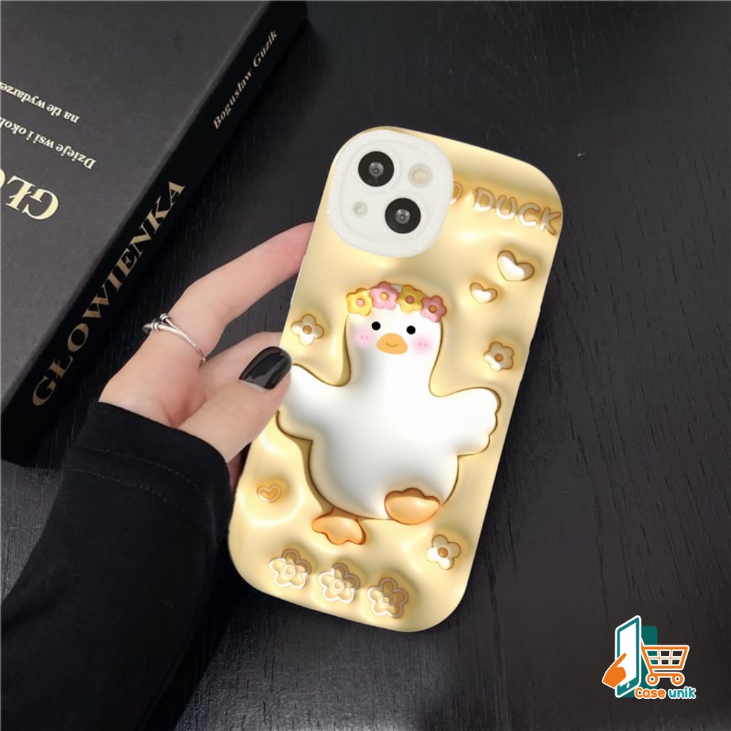 SS148 SOFTCASE MOTIF AKSEN 3D YELLOW CUTE DUCK FOR IPHONE 6 6+ 7 8 7+ 8+ X XS XR XS MAX 11 12 13 14  PRO MAX 14 MAX CS5427