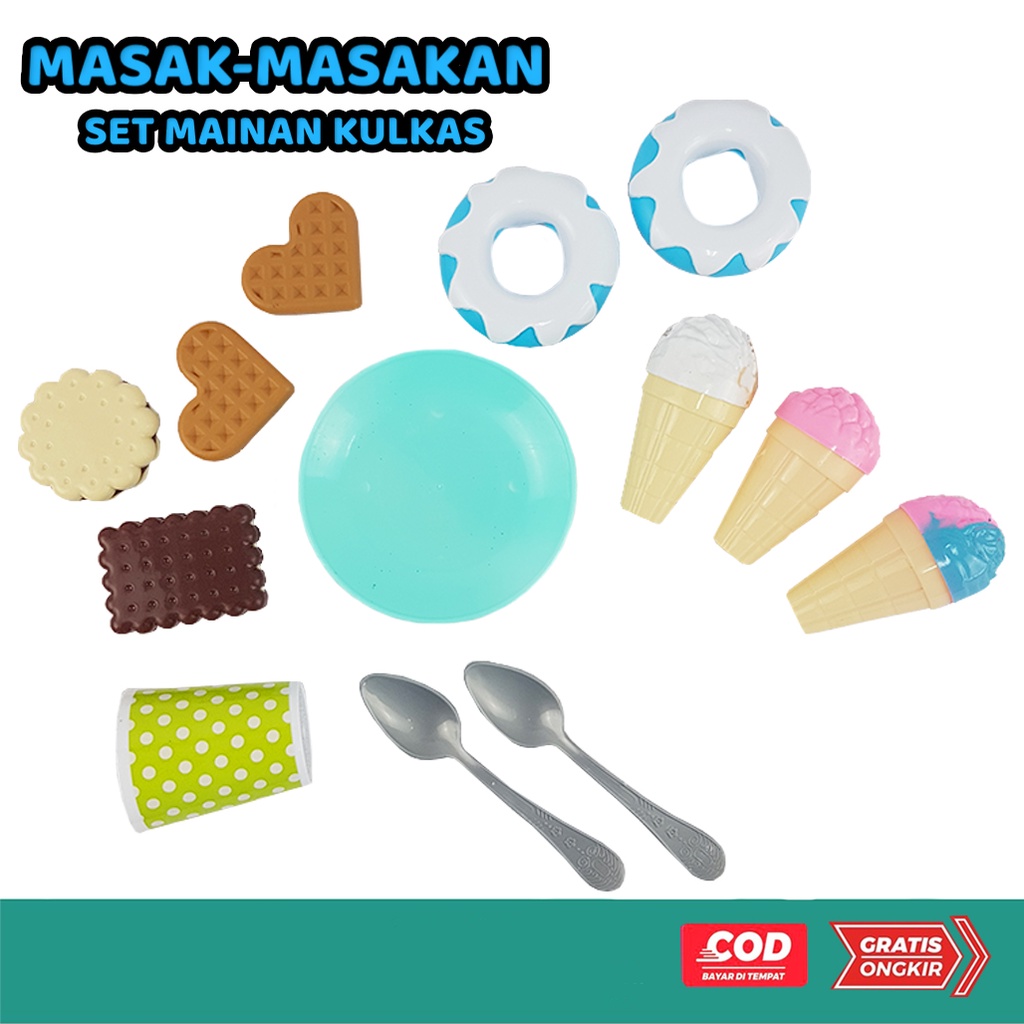 Mainan Masak-Masakan Set  Kulkas/Mainan Masak Teflon Dan Kulkas