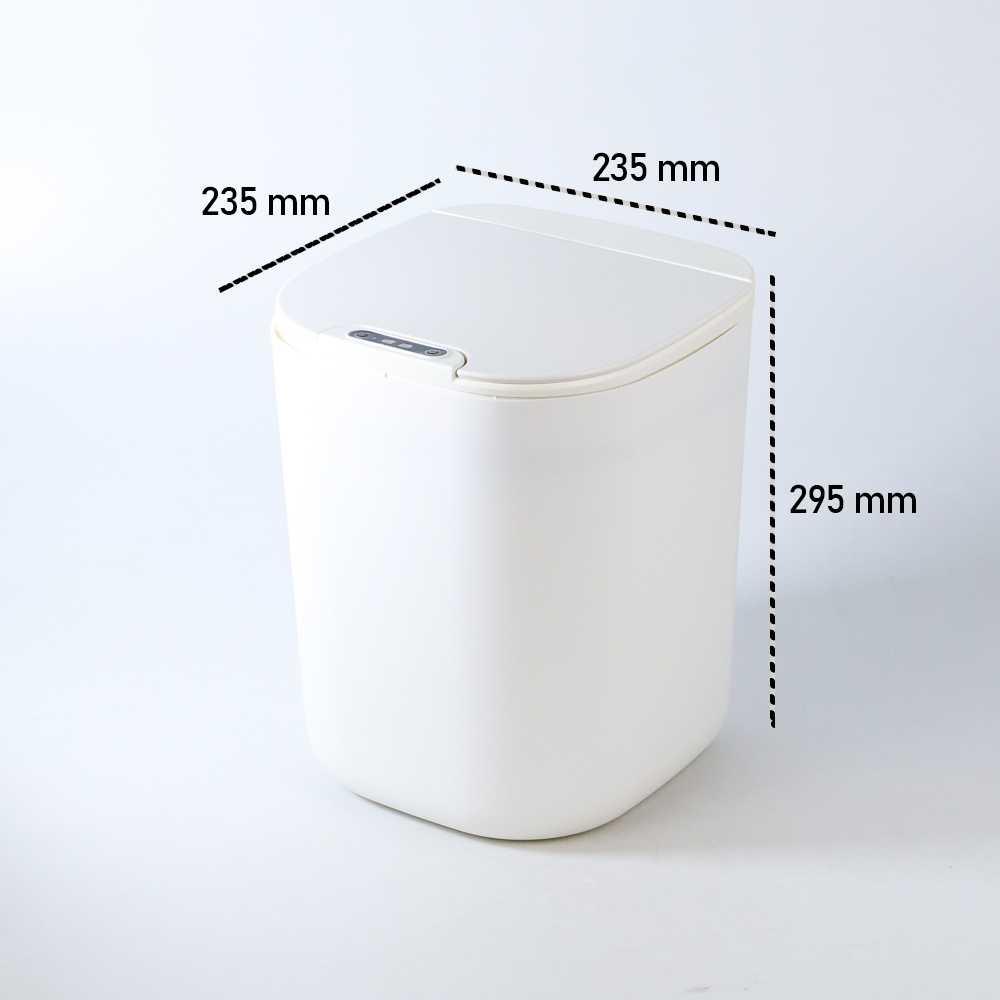 Tempat Sampah Smart Trash Can Motion Sensor Dustbin 16L Versi Baterai - L1 - White