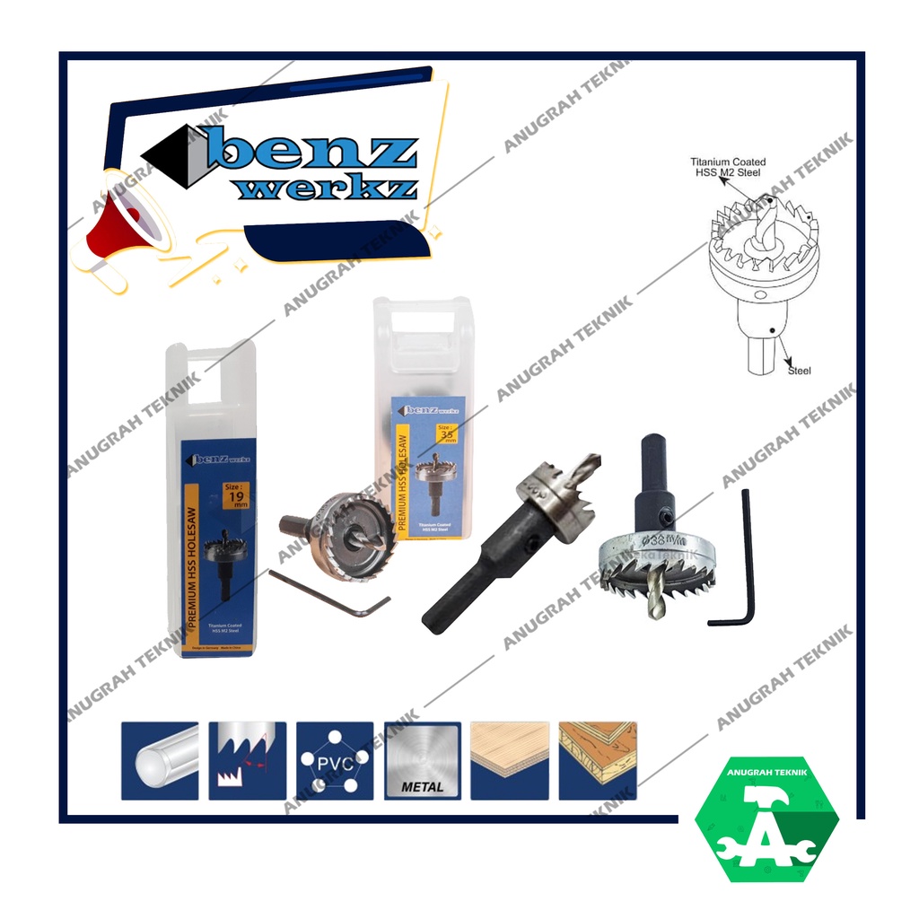 Hole Saw Besi 18mm dan 26mm BENZ / Holesaw HSS 18mm 26mm Original
