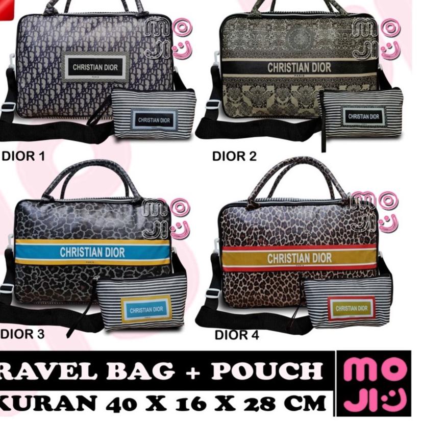 Ω Tas Mudik Tas Travel Bag free Pouch Multifungsi 4 Motif ID10R - Tas Selempang Pakaian Model Koper 